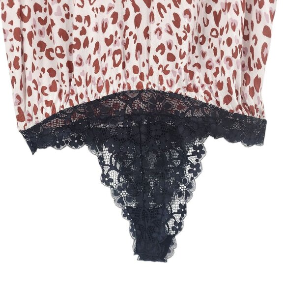 Intimately Free People Womens Large Bodysuit Bare It All Animal Print Lace Top - Picture 4 of 12